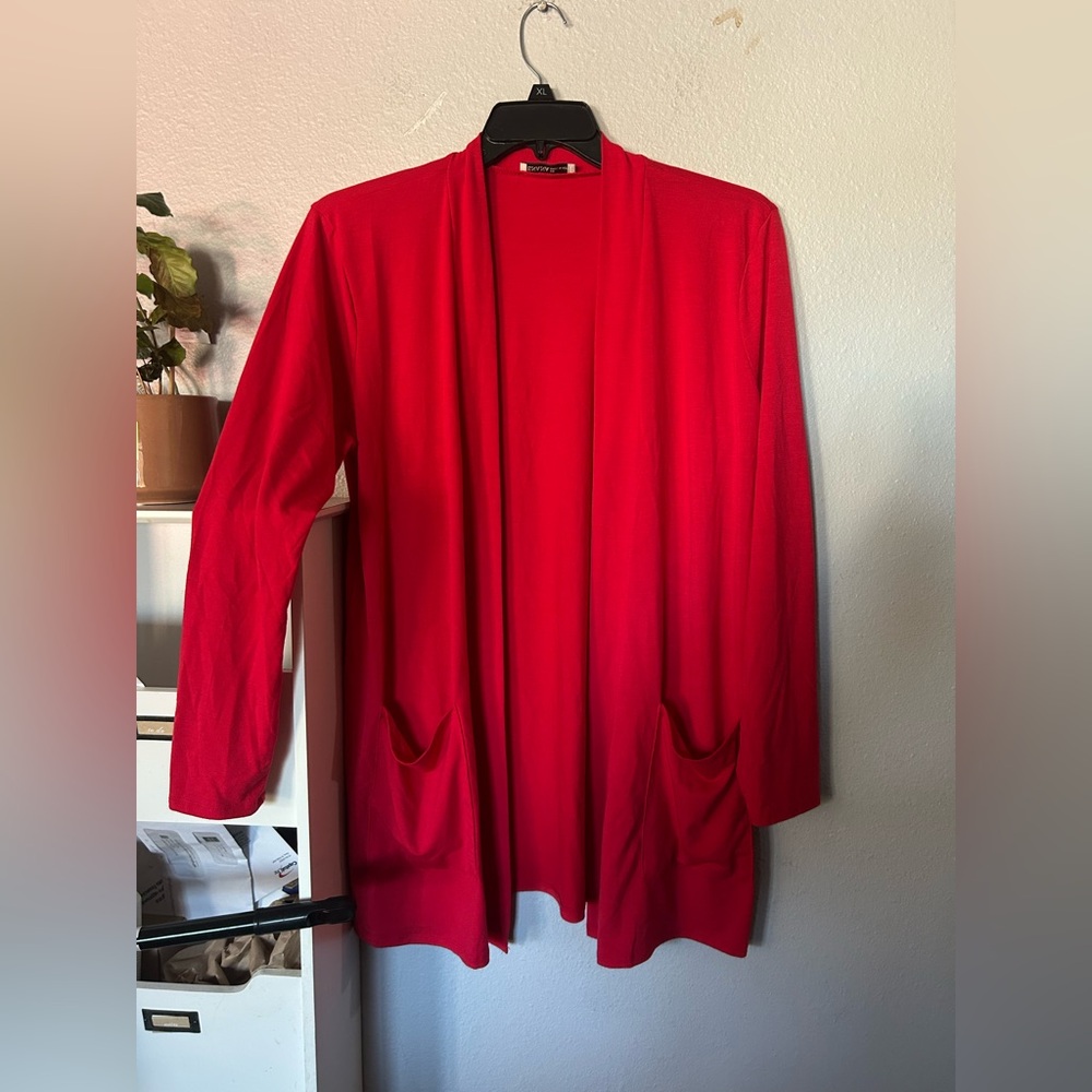 Zenana Vibrant Red Cardigan